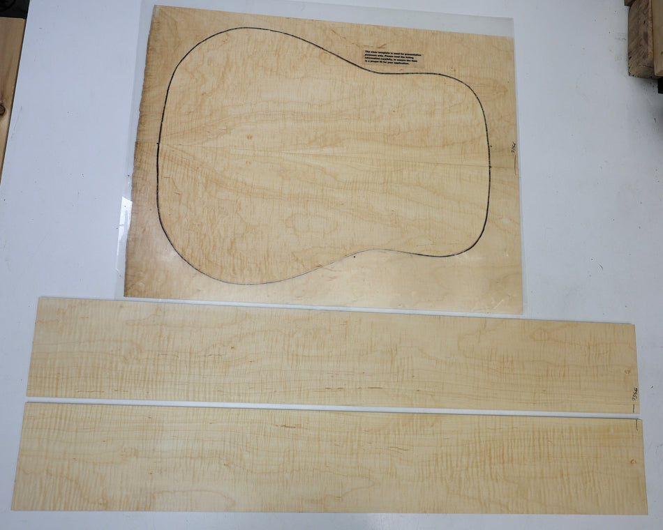 Back & Side set Silver Maple Flame, Dreadnought - Stock# 6-7346