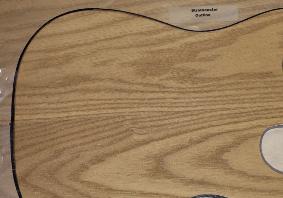 Torrefied White Ash body blank, unglued 2pc, 1.91" thick (+STANDARD) - Stock# 6-7366