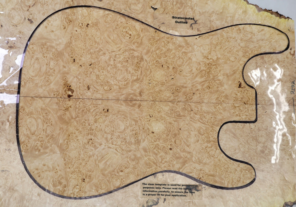 Maple Burl Guitar set, 0.26" thick (HIGH FIGURE) - Stock# 6-7377