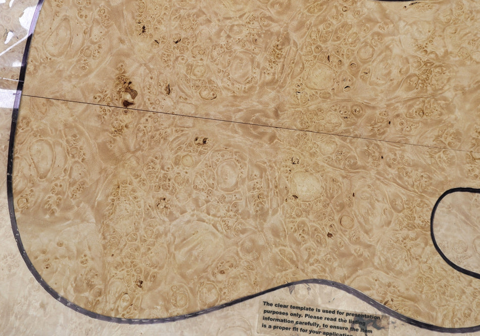 Maple Burl Guitar set, 0.26" thick (HIGH FIGURE) - Stock# 6-7377