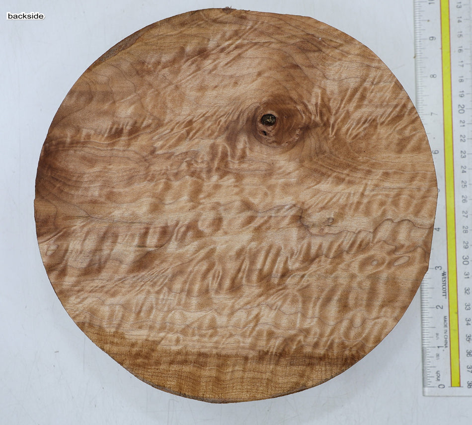 Maple Quilt Round 9" diameter x 2.8" (GREAT FIGURE) - Stock# 6-7410