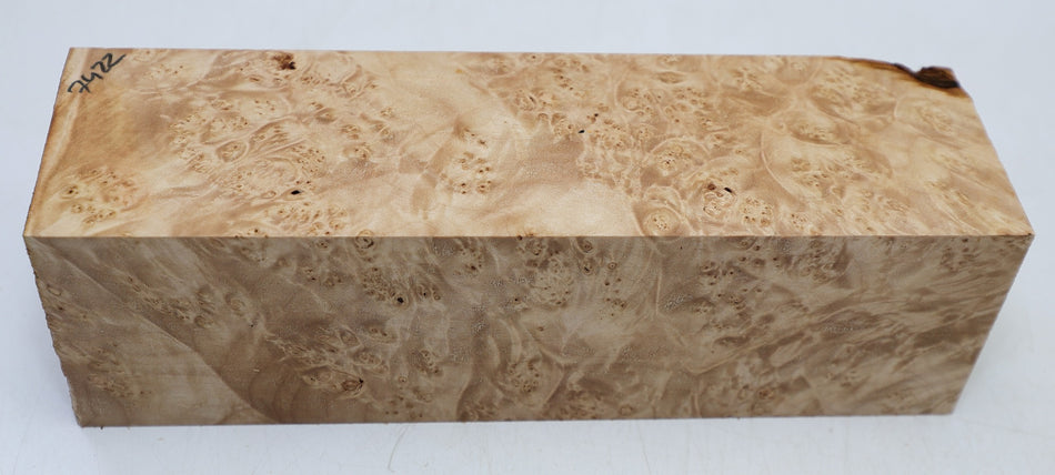 Maple Burl Spindle Square 2.9" x 9.75" long (HIGH FIGURE) - Stock# 6-7422