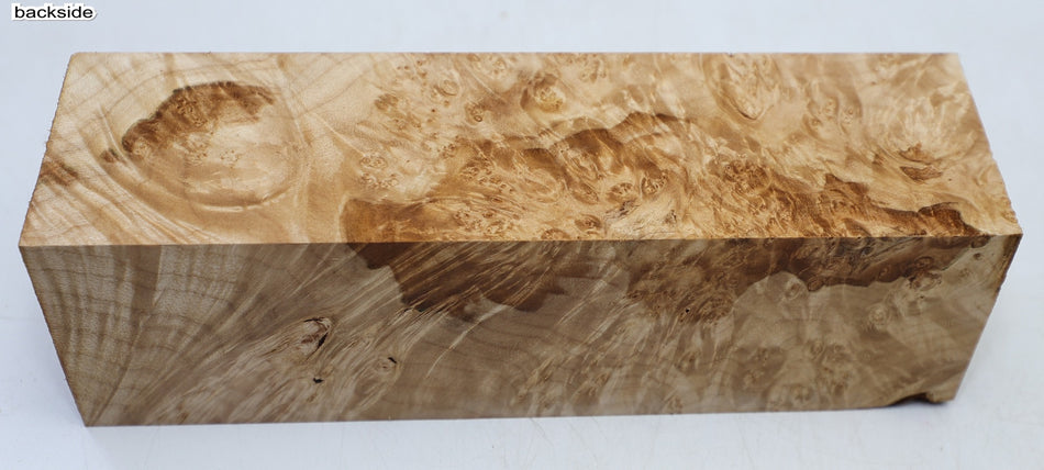 Maple Burl Spindle Square 2.9" x 9.75" long (HIGH FIGURE) - Stock# 6-7422