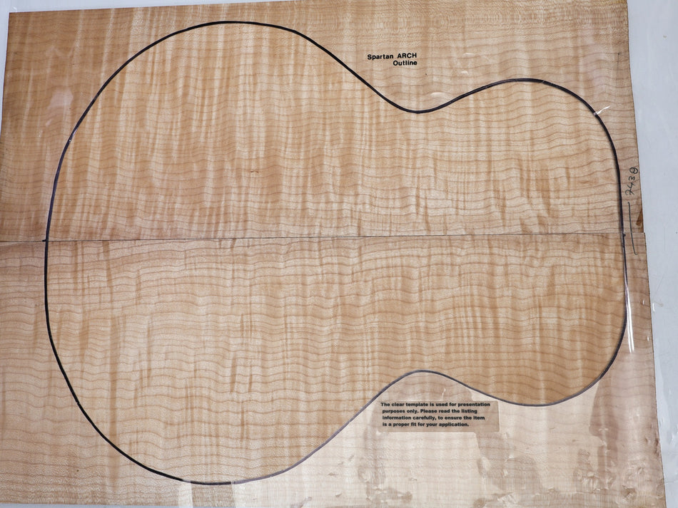 Maple Flame Archtop Guitar set, 0.76" thick (Great Figure) - Stock# 6-7438