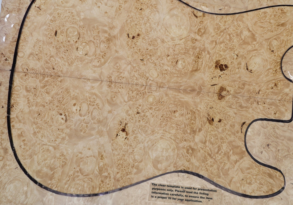 Maple Burl Guitar set, 0.26" thick (HIGH FIGURE) - Stock# 6-7439