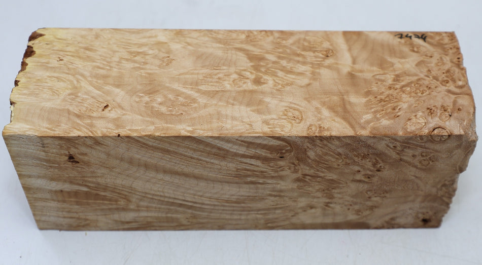 Maple Burl Spindle Square 3.1" x 9" long (HIGH FIGURE) - Stock# 6-7474