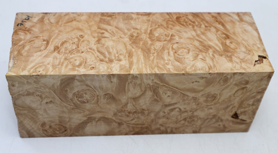 Maple Burl Spindle Square 3" x 8" long (HIGH FIGURE) - Stock# 6-7501