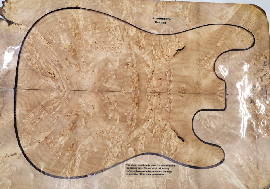 Maple Burl Guitar set, 0.26" thick (GREAT FIGURE, 2nd) - Stock# 6-7504