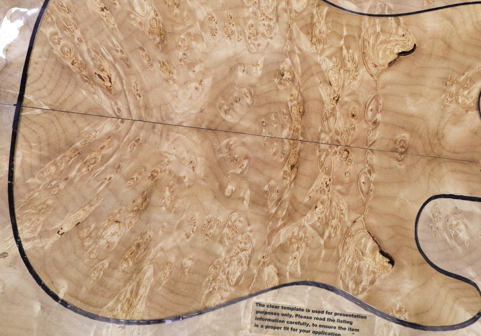 Maple Burl Guitar set, 0.26" thick (GREAT FIGURE, 2nd) - Stock# 6-7504