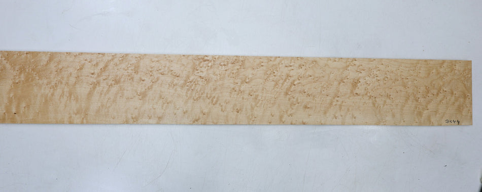 Rock Maple Birdseye Bass Fingerboard 7.6 x 104 x 900 mm unslotted (HIGH FIGURE) - Stock# 6-7544
