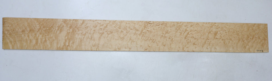 Rock Maple Birdseye Bass Fingerboard 7.6 x 104 x 900 mm unslotted (HIGH FIGURE) - Stock# 6-7544