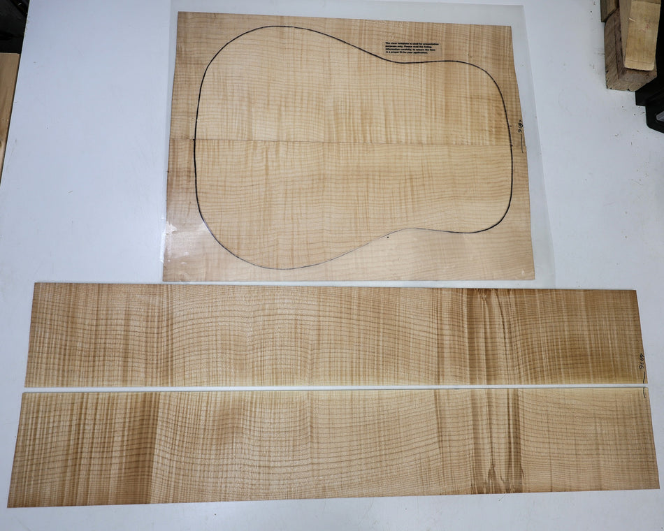 Back & Side set Maple Flame, Dreadnought (Great Figure 3★) - Stock# 6-7589