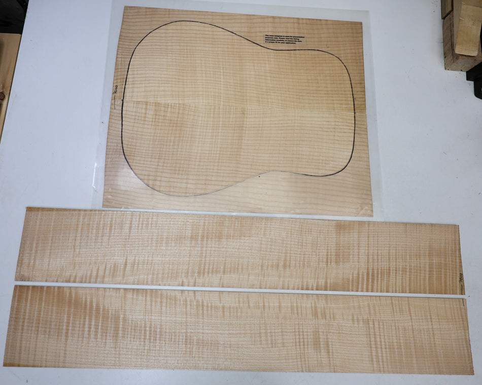 Back & Side set Maple Flame, Dreadnought (Great Figure 3★) - Stock# 6-7600