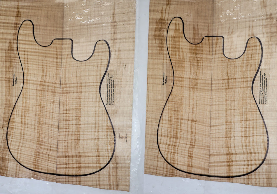 2 Matched Maple Flame Guitar sets 5.5 mm thick (HIGH FIGURE) - Stock# 6-7660