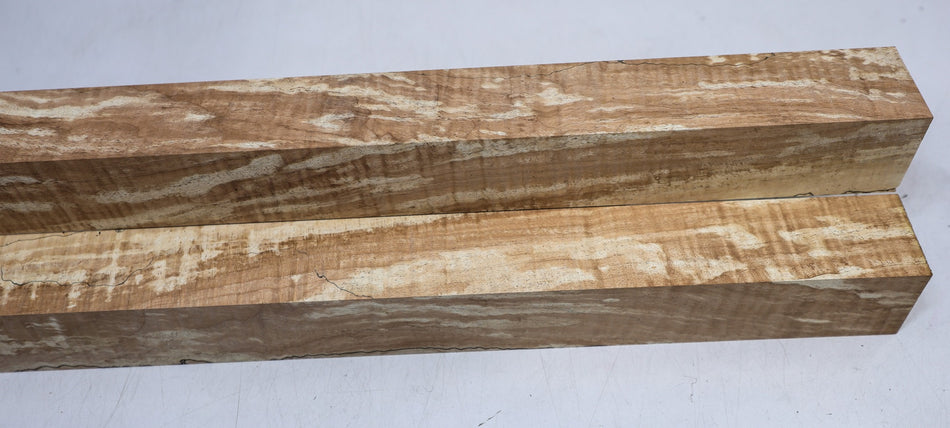 Spalted Maple Spindle Squares, 2 blocks 50 * 50 * 560 - Stock# 7-7666
