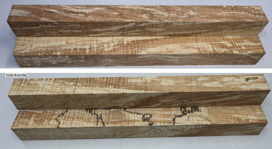 Spalted Maple Spindle Squares, 2 blocks 50 * 50 * 560 - Stock# 7-7666