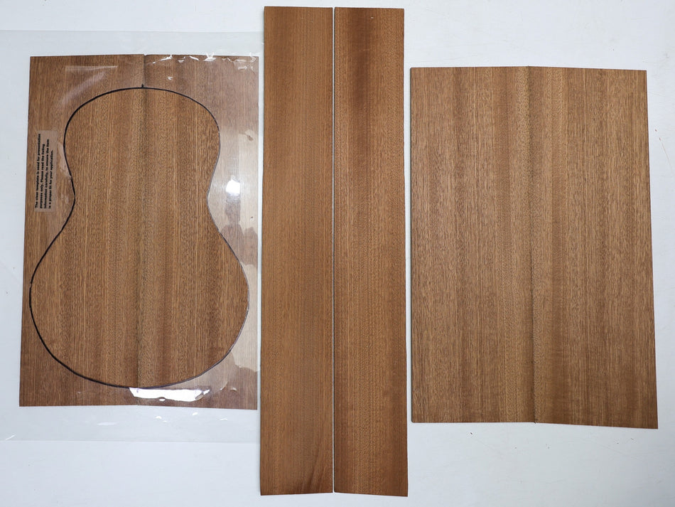 Back & Side set Sapele + Top, Baritone Ukulele (HIGH GRADE) - Stock# 6-7742