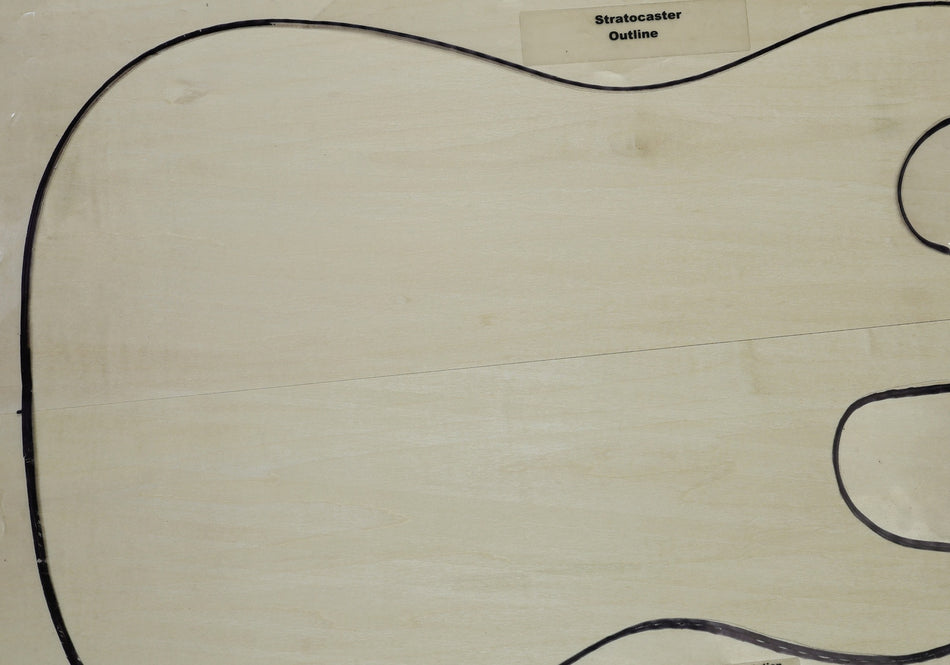 Basswood body blank, unglued 2pc 47 mm thick (Light) - Stock# 6-7757