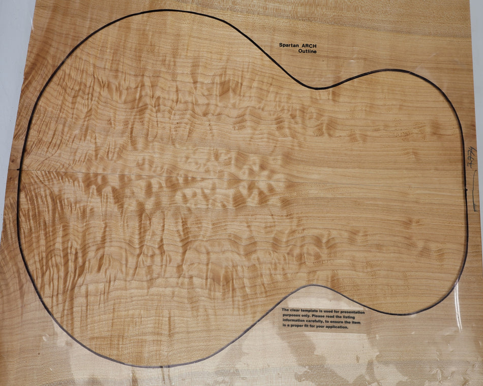 Maple Quilt Archtop set 25 mm thick - Stock# 6-7774