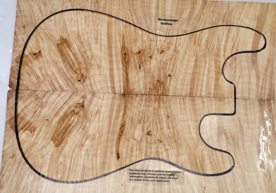 Maple Burl Guitar set 7 mm thick (GREAT FIGURE) - Stock# 6-7809