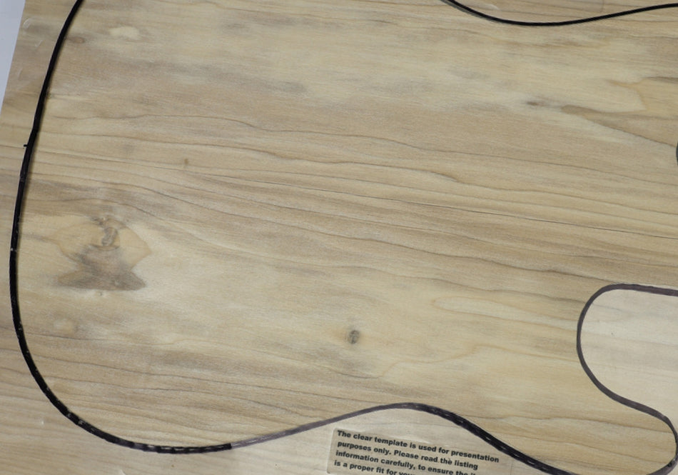 Tulip Poplar body blank, unglued 2pc 46 mm thick - Stock# 6-7816