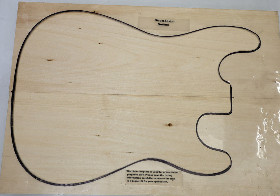 Basswood body blank, unglued 2pc 47.5 mm thick - Stock# 6-7827