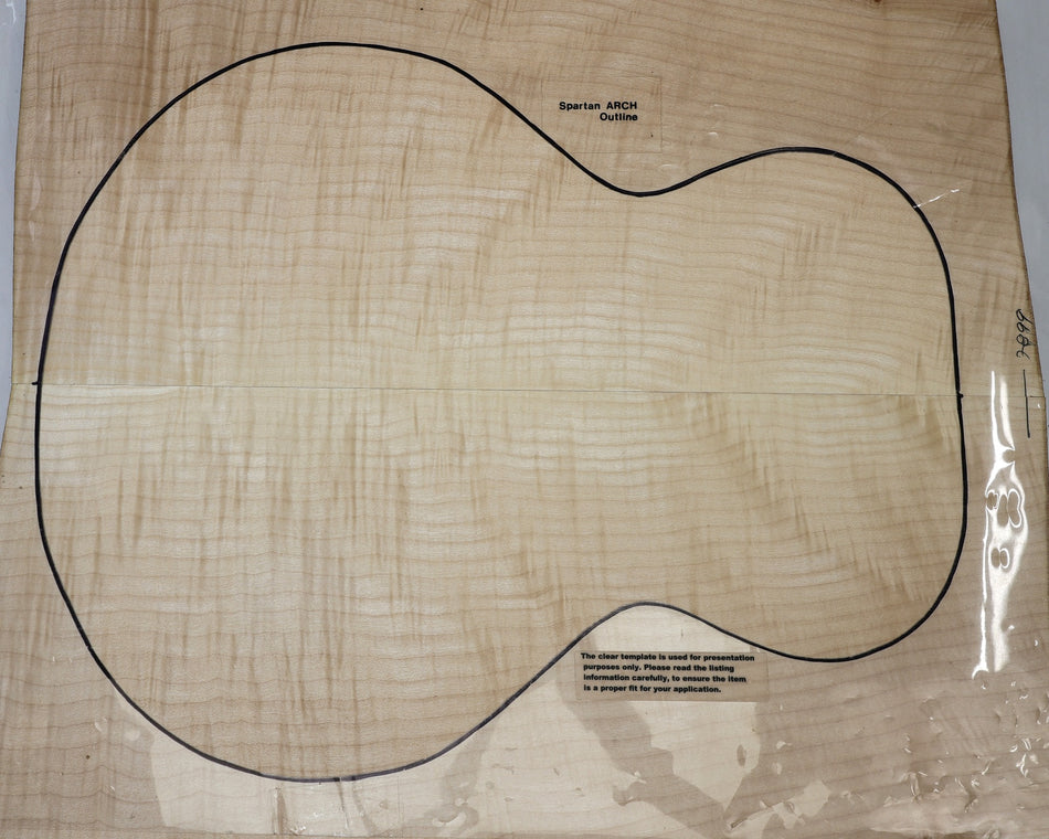 Maple Flame Archtop Guitar set, 24 mm thick (Great Figure) - Stock# 6-7899