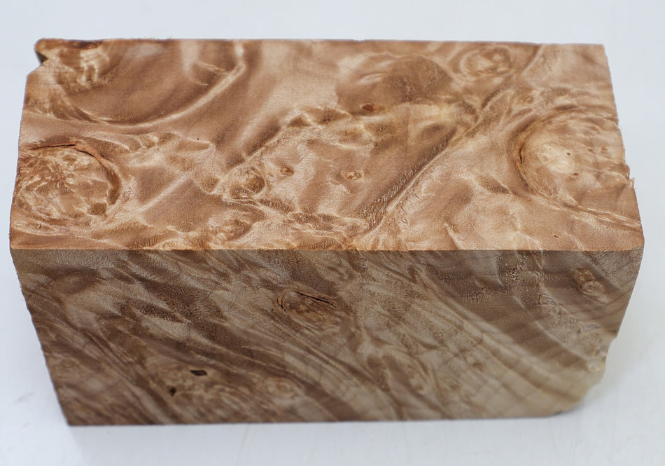 Maple Burl Spindle Square 75 * 75 * 160 mm (GREAT FIGURE) - Stock# 6-7942