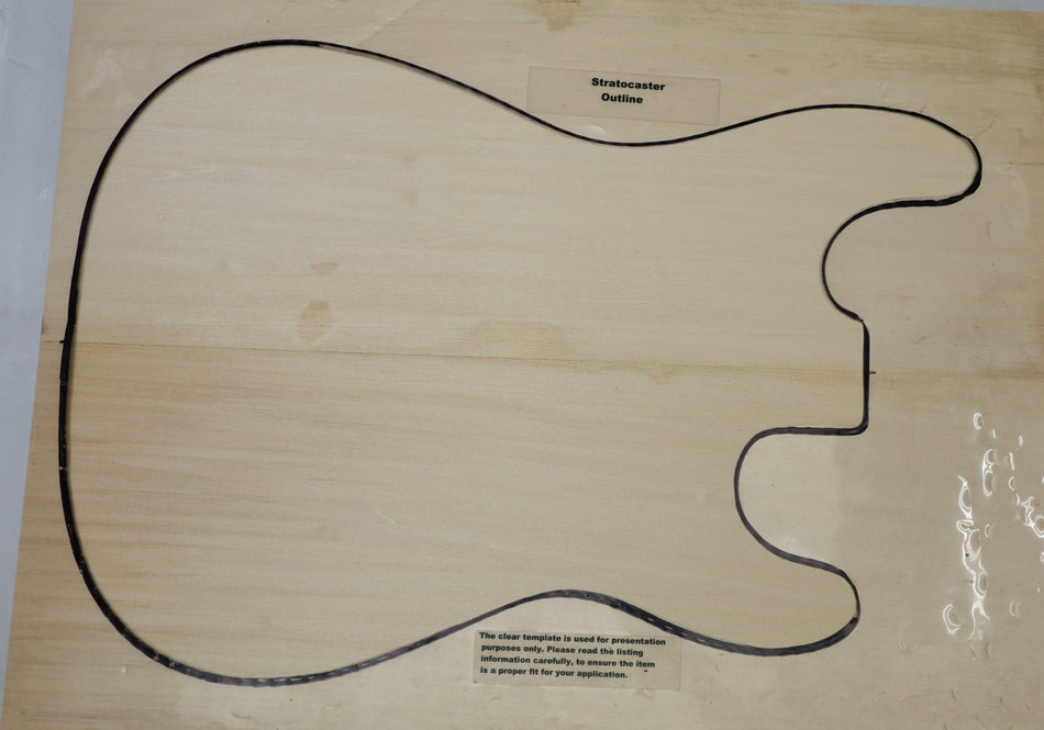Basswood body blank, unglued 2pc 44 mm thick (Standard, Light) - Stock# 6-7958