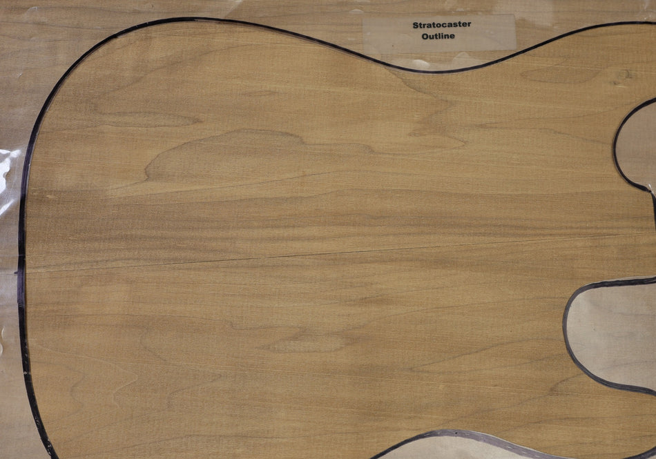 Torrefied Tulip Poplar body blank, unglued 2pc 47 mm thick - Stock# 6-7971