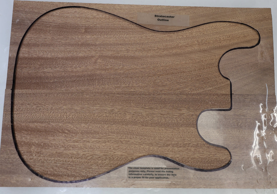 Sapele body blank, unglued 2pc 44 mm thick (HIGH GRADE) - Stock# 6-8051
