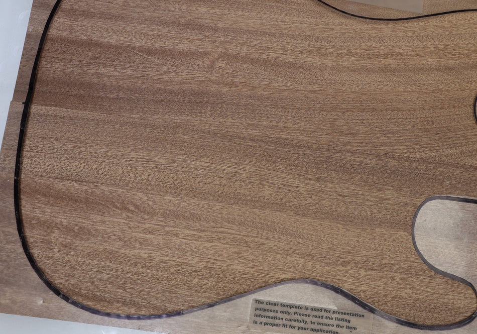Sapele body blank, unglued 2pc 44 mm thick (HIGH GRADE) - Stock# 6-8051