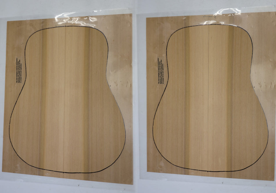 Red Cedar Dreadnought, 2 Guitar Sets 3.8 mm thick (+Factory) - Stock# 6-8089