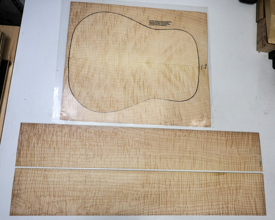 Back & Side set Maple Flame, Dreadnought (HIGH FIGURE) - Stock# 6-8098