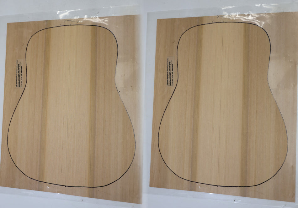 Red Cedar Dreadnought, 2 Guitar Sets 4mm thick (Professional) - Stock# 6-8118