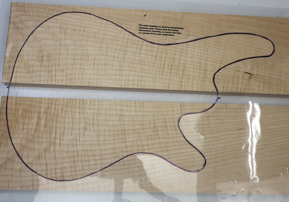 Maple Flame BassWing / Mandolin / Violin set 25mm thick (HIGH FIGURE 4★) - Stock# 6-8126