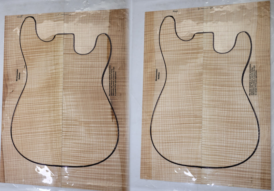 2 Matched Maple Flame Guitar sets 5mm thick (HIGH FIGURE) - Stock# 6-8144