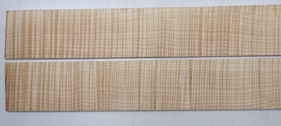 Maple Flame Fingerboards, 2 pieces  6.3 * 80 * 575.mm, unslotted (PREMIUM FIGURE) - Stock# 6-8175