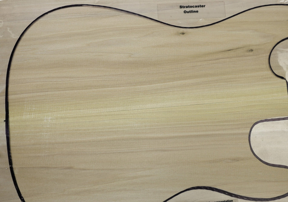 Tulip Poplar body blank, unglued 2pc 44.mm thick - Stock# 6-8176
