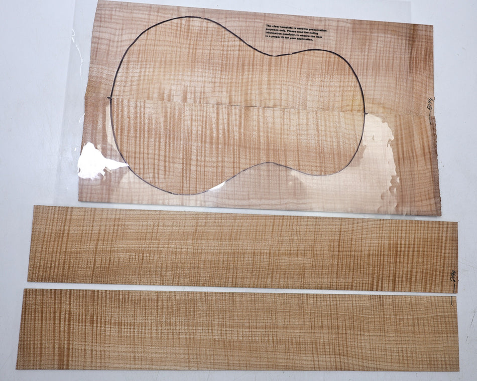 Back & Side set Maple Flame Ukulele / Flat Mandolin (HIGH FIGURE 4★) - Stock# 6-8194