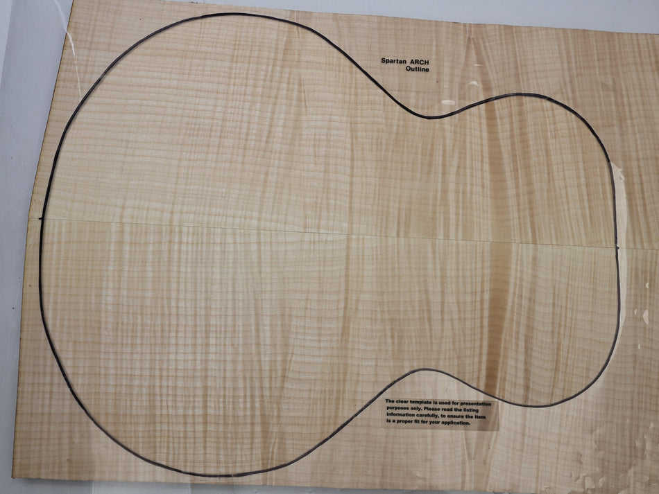 Maple Flame Small Archtop Guitar set 25.mm thick (Great Figure) - Stock# 6-8200