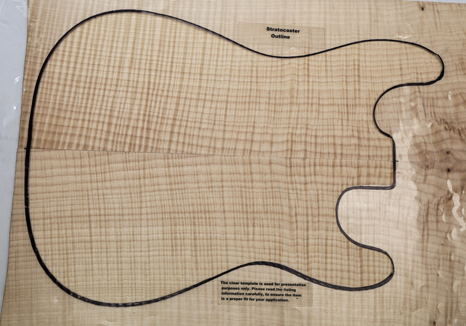 Maple Flame Guitar set 6.2.mm thick (HIGH FIGURE) - Stock# 6-8224