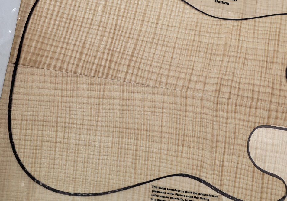 Maple Flame Guitar set 6.2.mm thick (HIGH FIGURE) - Stock# 6-8224