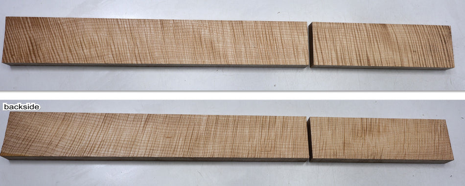Maple Flame Neck Blank + Heel, 22 * 78 * 750.mm total (PREMIUM FIGURE★) - Stock# 6-8238
