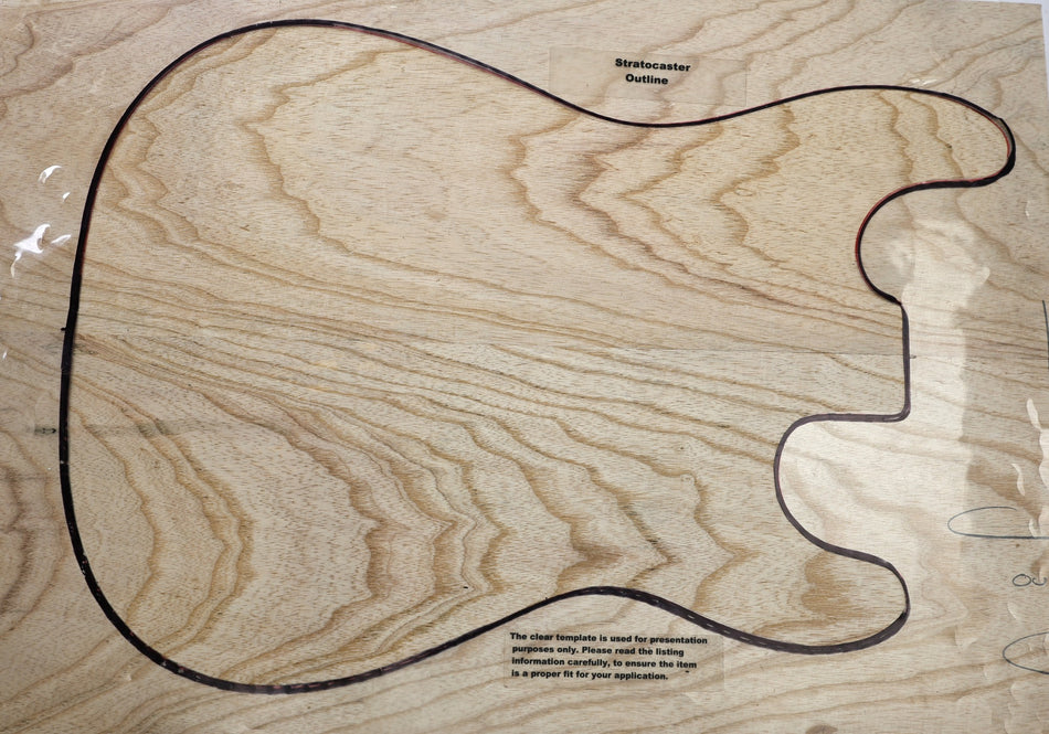 Swamp Ash body blank, unglued 2pc, 44.5mm thick (Standard) - Stock# 6-8247
