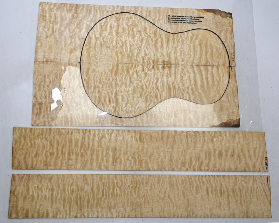 Back & Side set Maple Quilt Ukulele / Flat Mandolin (HIGH FIGURE) - Stock# 6-8254