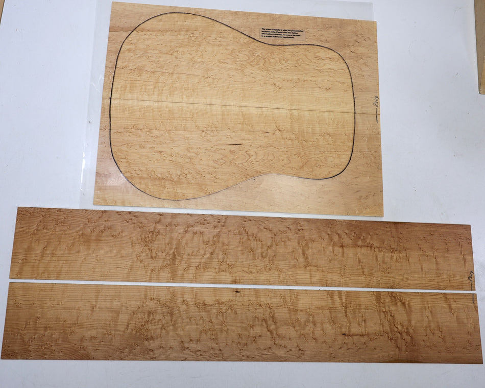Back & Side set Rock Maple, Dreadnought (+GREAT FIGURE) - Stock# 6-8324