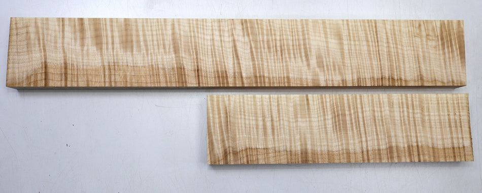 Maple Flame Small Neck Blank 25 * 80 * 540.mm + 310.mm Heel (HIGH FIGURE) - Stock# 6-8351