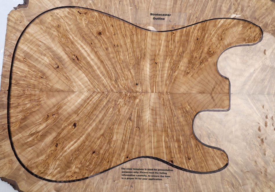 Maple Burl Guitar set 6.8.mm thick (HIGH FIGURE 4★) - Stock# 6-8356