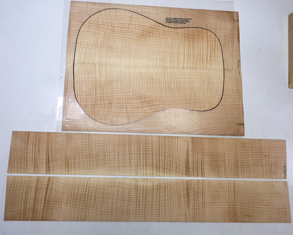 Back & Side set Maple Flame, Dreadnought (GREAT FIGURE) - Stock# 6-8357